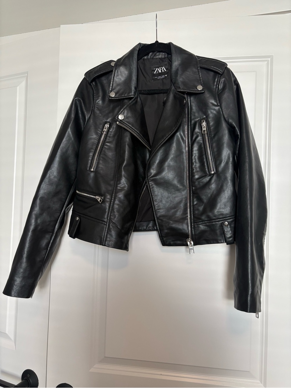 Zara Black Faux Leather Jacket